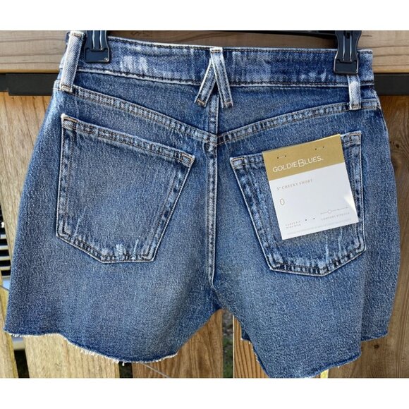 Goldie Blues Womens 5" Cheeky High-Rise Denim Shorts Curvy Fit Comfort Stretch 0 - Picture 3 of 6